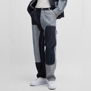 HUGO Mens Carpenter Style Jeans- Mixed Denim- 34x32